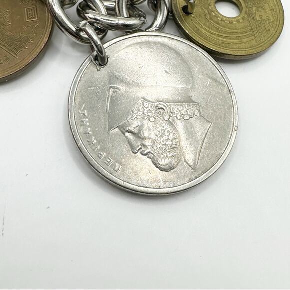 FIRENZE Falsi Gioielli Charm Bracelet Coin Money Transit Token Silver tone Italy - Picture 8 of 15